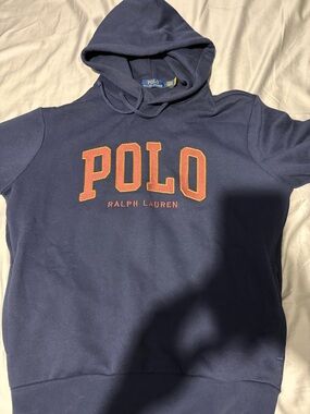 Polo Ralph Lauren Navy Hoodie with maroon Logo
